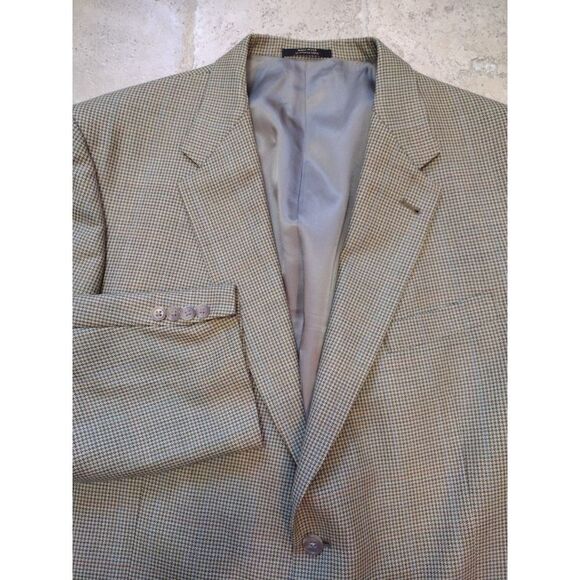 Hart Schaffner Marx Other - Hart Schaffner Marx Mens 48R Modern Blazer Jacket Coat Olive Plaid Check‎ Wool